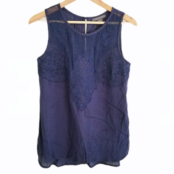 Suzy Shier Tops - Suzy Shier Lace Front Sleeveless Blouse Size XS